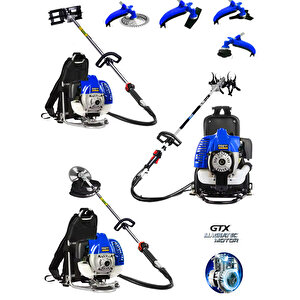 Eisen BLUE 10 İN 1 Süper Garden Set Yeni Seri 20 HPX Benzinli Motorlu Sırt Tırpan Ot Çim Çalı Biçme Makimesi Full Aparat Hediyeli