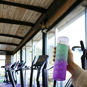 Motivasyon Matarası Su Matara Okul Suluk Pipetsiz Su Şişesi Sporcu Suluğu Çift Renk Sızdırmaz 800 Cc