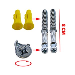 Kolay Montaj Gizli Raf Tutucu Sabitleme Taşıyıcı Set 8 Cm