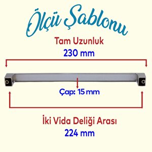 Mobilya Mutfak Dolabı Çekmece Dolap Kapak Kulpu Kulbu Krom 224 Mm Desenli Metal Kulp