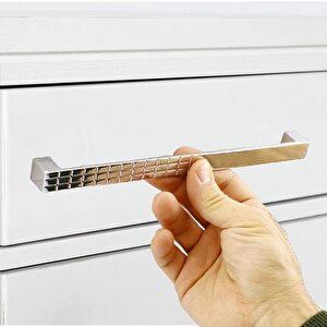 Mobilya Mutfak Dolabı Çekmece Dolap Kapak Kulpu Kulbu Krom 224 Mm Desenli Metal Kulp
