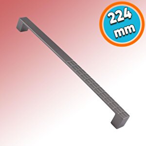 Mobilya Mutfak Dolabı Çekmece Dolap Kapak Kulpu Kulbu Füme 224 Mm Desenli Metal Kulp