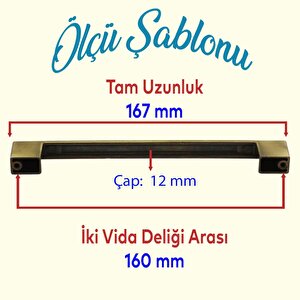 Mobilya Mutfak Dolabı Çekmece Dolap Kapak Kulpu Kulbu Antik Sarı 160 Mm Metal Düz Kulp