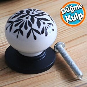 Siyah Kulp Gerçek Porselen Düğme Mobilya Mutfak Dolabı Çekmece Dolap Kulpları Kapak Kulpu Kulbu