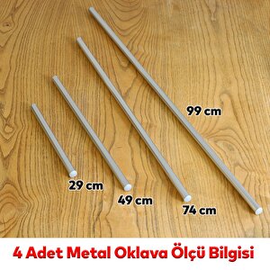 Alüminyum Metal Oklava 4'lü Set Börek Hamur Yufka Açma Silindir Yuvarlak (99-74-49-29) Uzun Kısa Mutfak Araç