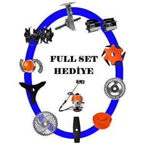 Blue 10 İN 1 Süper Bahçe Seti Yeni Seri Sırt Tırpan Ot Çim Çalı Biçme Makinası Full Aparat Hediyeli