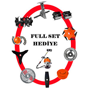 Eisen RED Mega Yeni Sezon 10 İN 1 Sırt Tipi Tırpan 20 HPX Ot Çim Çalı Biçme Makinası Full Aparat Hediyeli