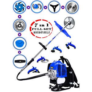 Blue Gtx Store Magnatec Motor 7 İN 1 Sırt Tipi Tırpan 20 HPX Benzinli Motorlu Ot Çim Çalı Biçme Aparat Hediyeli
