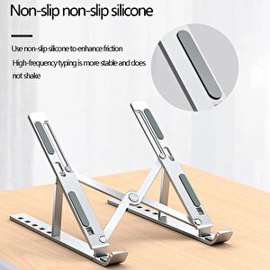 Torima Jx-18 Laptop Stand Macbook Notebook Katlanabilir Taşınabilir Metal Standı Siyah