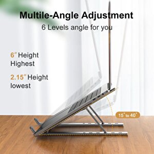 Torima Jx-18 Laptop Stand Macbook Notebook Katlanabilir Taşınabilir Metal Standı Siyah