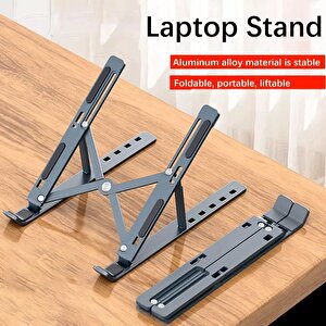 Torima Jx-18 Laptop Stand Macbook Notebook Katlanabilir Taşınabilir Metal Standı Siyah