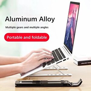 Torima Jx-18 Laptop Stand Macbook Notebook Katlanabilir Taşınabilir Metal Standı Siyah