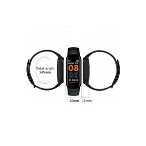 Smart Watch Band M6 Akıllı Bileklik Spor Modlu Full Fonksiyon Akıllı Saat Siyah