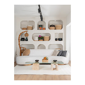 Azure Halı Şık Ve Modern Tasarım İskandinav Tarzı Saçaklı Krem Salon Halısı 80x150 cm