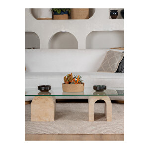Azure Halı Şık Ve Modern Tasarım İskandinav Tarzı Saçaklı Bej Salon Halısı 80x150 cm