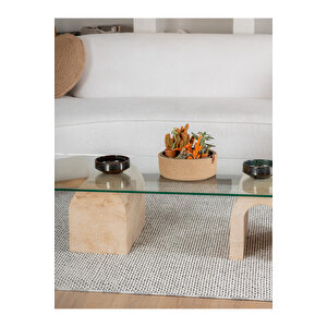 Azure Halı Şık Ve Modern Tasarım İskandinav Tarzı Saçaklı Koyu Gri-krem Salon Halısı 80x300 cm