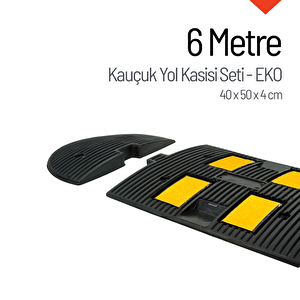 Kauçuk Hız Kesici, Yol Kasisi 4 Bantlı - 6 Metre Set