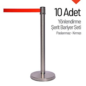 Yönlendirme Şerit Bariyer 10 Adet İndirimli Set - Paslanmaz