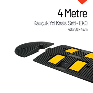 Kauçuk Hız Kesici, Yol Kasisi 4 Bantlı - 4 Metre Set