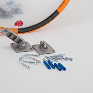 Trafik Güvenlik Aynası 80 Cm Sarı-siyah Ve 2 M Galvaniz Flanşlı Direk Set