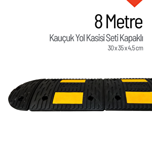 Kauçuk Hız Kesici Set Kapaklı, Yol Kasisi 8 Metre - Eko