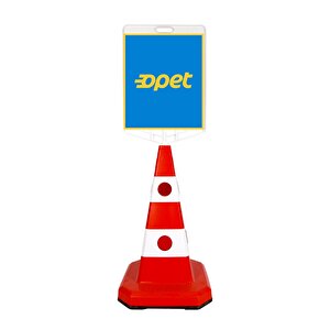 Opet Logo Çift Taraf Baskı Trafik Koni Seti Trafik Dubası