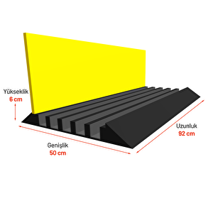 Kablo Kanallı Hız Kesici 5 Kanallı, Yol Kasisi 50 X 92 X 6 Cm