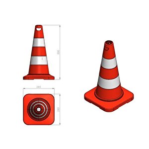 10 Adet Trafik Konisi 50 Cm Çift Reflektifli Trafik Dubası