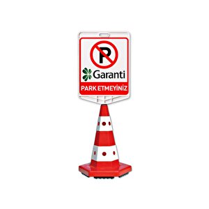 Garanti Bankası Logo Çift Taraf Baskı Trafik Koni Seti Trafik Dubası