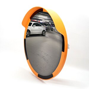 Trafik Güvenlik Aynası 80 Cm Sarı-siyah Ve 2.5 M Galvaniz Flanşlı Direk Set