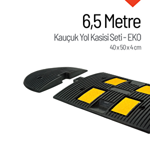 Kauçuk Hız Kesici, Yol Kasisi 4 Bantlı - 6,5 Metre Set
