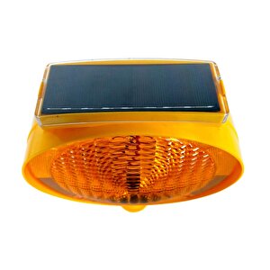 Solar Sarı Yuvarlak Flaşörlü Ultra Kedi Gözlü Ağırlıklı Trafik Koni Seti Trafik Dubası
