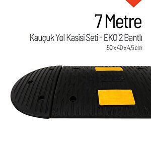 Kauçuk Hız Kesici, Yol Kasisi 50 X 40 X 4,5cm - Eko 2 Bantlı - 7 Metre