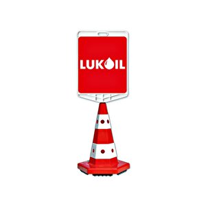 Lukoil Logo Çift Taraf Baskı Trafik Koni Seti Trafik Dubası