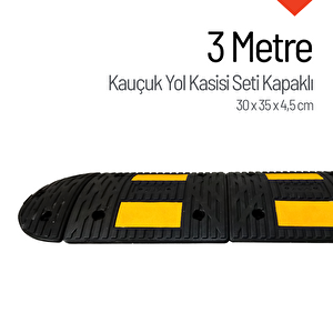 Kauçuk Hız Kesici Set Kapaklı, Yol Kasisi 3 Metre - Eko