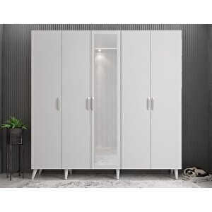 Açelya Portmanto Vestiyer Beyaz - 200cm M12 Montaj Dahil