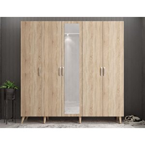 Açelya Portmanto Vestiyer Meşe - 200cm M12 Montaj Dahil