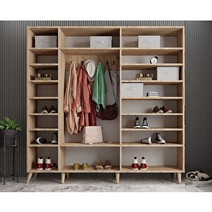 Açelya Portmanto Vestiyer Meşe - 200cm M12 Montaj Dahil