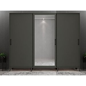 Beyzade Sürgülü Portmanto Vestiyer Füme 240 Cm Montaj Dahil