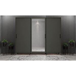 Beyzade Sürgülü Portmanto Vestiyer Füme 240 Cm Montaj Dahil