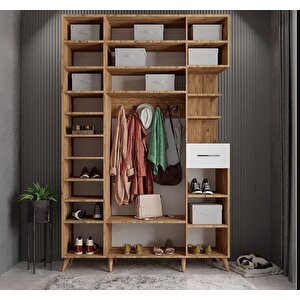Açelya Portmanto Vestiyer Çam Beyaz - 180cm M11 Montaj Dahil