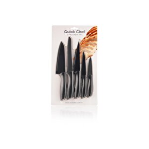 Quick Chef Bıçak Seti-5 Parça-siyah