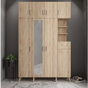Açelya Portmanto Vestiyer Meşe - 140cm M11 Montaj Dahil