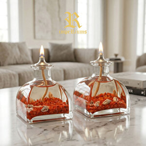 Imperiums Ocean Red Dekoratif Kandil Mum 2'li Set