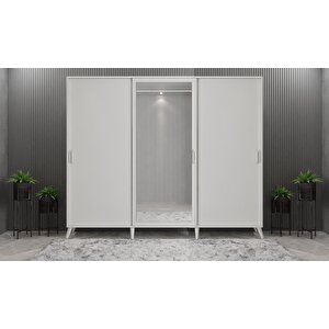 Beyzade Sürgülü Portmanto Vestiyer Beyaz 240 Cm Montaj Dahil