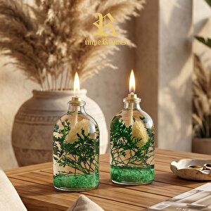 Imperiums Dekoratif Kandil Mum 100 Ml Yeşil 2'li Set