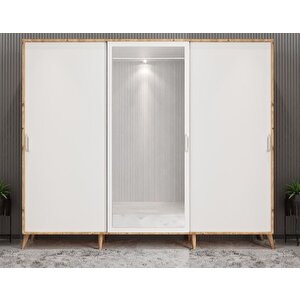 Beyzade Sürgülü Portmanto Vestiyer Çam Beyaz 180 Cm Montaj Dahil