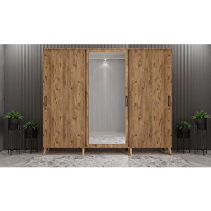 Beyzade Sürgülü Portmanto Vestiyer Çam 180 Cm Montaj Dahil