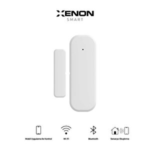 Xenon Smart Akıllı Kapı ve Pencere Sensörü Kablosuz Mobil Uygulama Denetimli Wi-Fi Ev Güvenlik Sistemi Google Home/Alexa Uyumlu Pencere Kontağı X7502