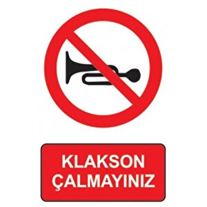 Pvc Levha Quot;klakson Çalmayınızquot; 25*35 Cm